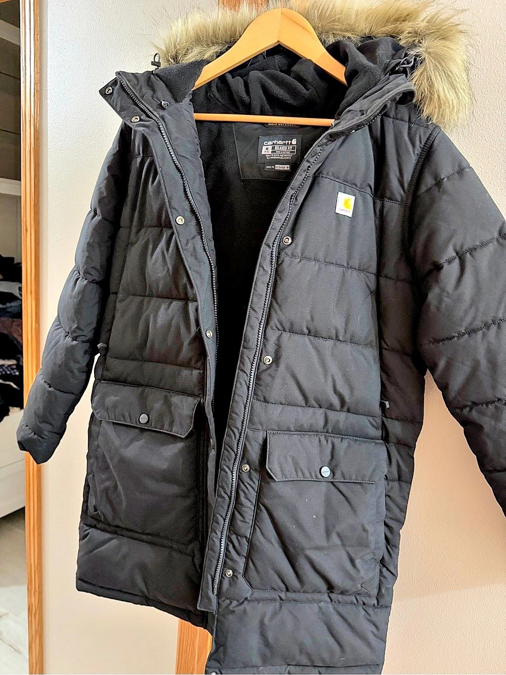 Carhartt Relaxed Fit Rain Defender Winter Puffer Parka in Black Size Medium